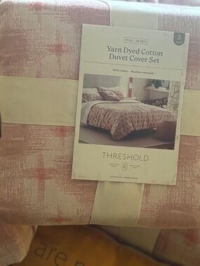 Threshold Rose Pink Yarn-Dyed Cotton Duvet Cover Set